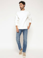 Solid Crew Neck Sweatshirt for Men