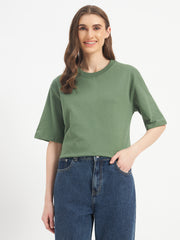 Oversized Essential T-Shirt For Women Sage Green