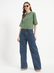 Oversized Essential T-Shirt For Women Sage Green
