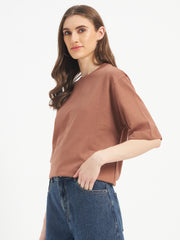 Oversized Essential T-Shirt For Women Rose Taupe