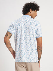 Sky Bloom Print Polo