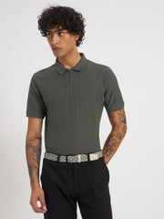 Zybe Sandstone Zip Polo