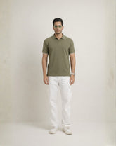 Zybe Olive Ridge Jacquard Polo