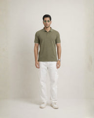 Zybe Olive Ridge Jacquard Polo