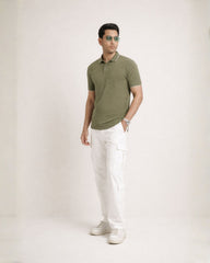 Zybe Olive Ridge Jacquard Polo