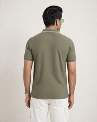 Zybe Olive Ridge Jacquard Polo