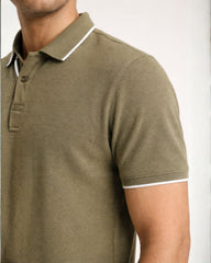 Zybe Olive Ridge Jacquard Polo