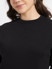 Solid Crew Neck Sweatshirt for Women