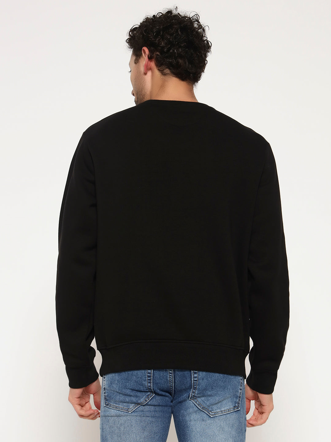 Solid Crew Neck Sweatshirt for Men