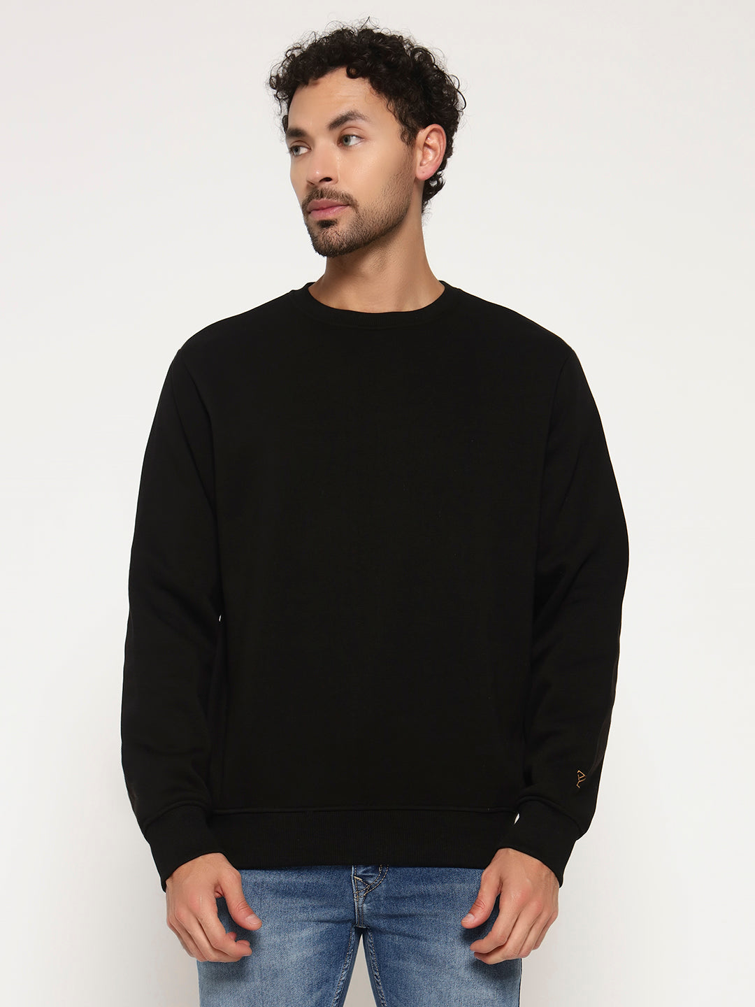 Solid Crew Neck Sweatshirt for Men