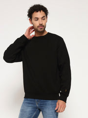 Solid Crew Neck Sweatshirt for Men