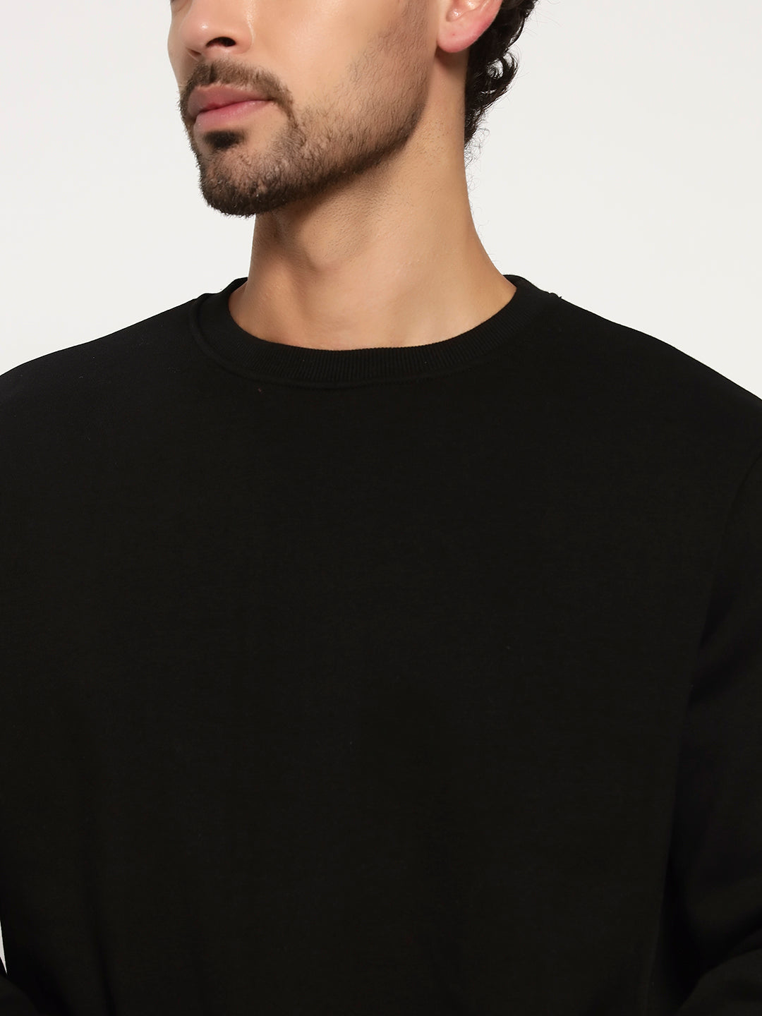 Solid Crew Neck Sweatshirt for Men