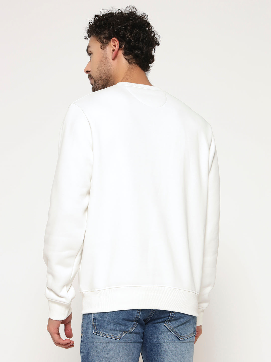 Solid Crew Neck Sweatshirt for Men