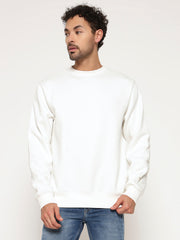 Solid Crew Neck Sweatshirt for Men