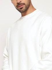 Solid Crew Neck Sweatshirt for Men