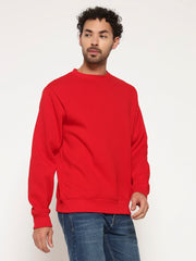 Solid Crew Neck Sweatshirt for Men