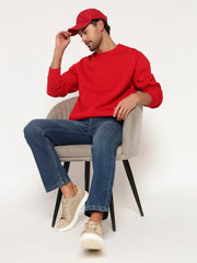 Solid Crew Neck Sweatshirt for Men