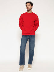 Solid Crew Neck Sweatshirt for Men