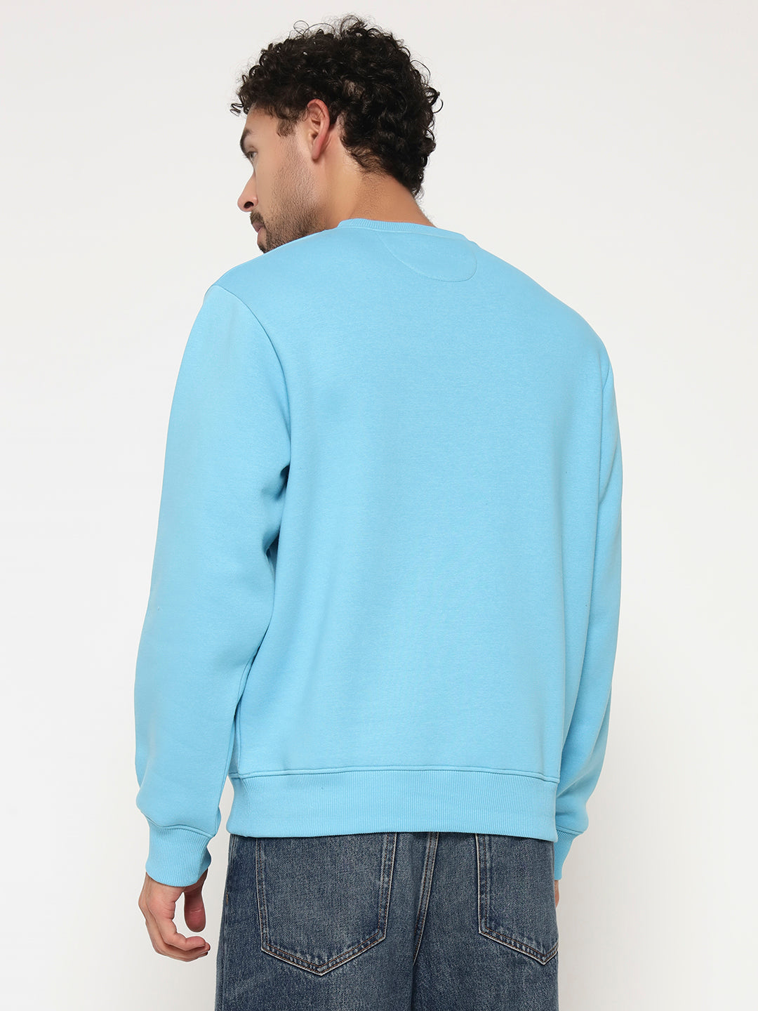 Solid Crew Neck Sweatshirt for Men