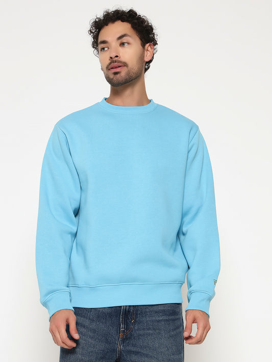 Solid Crew Neck Sweatshirt for Men