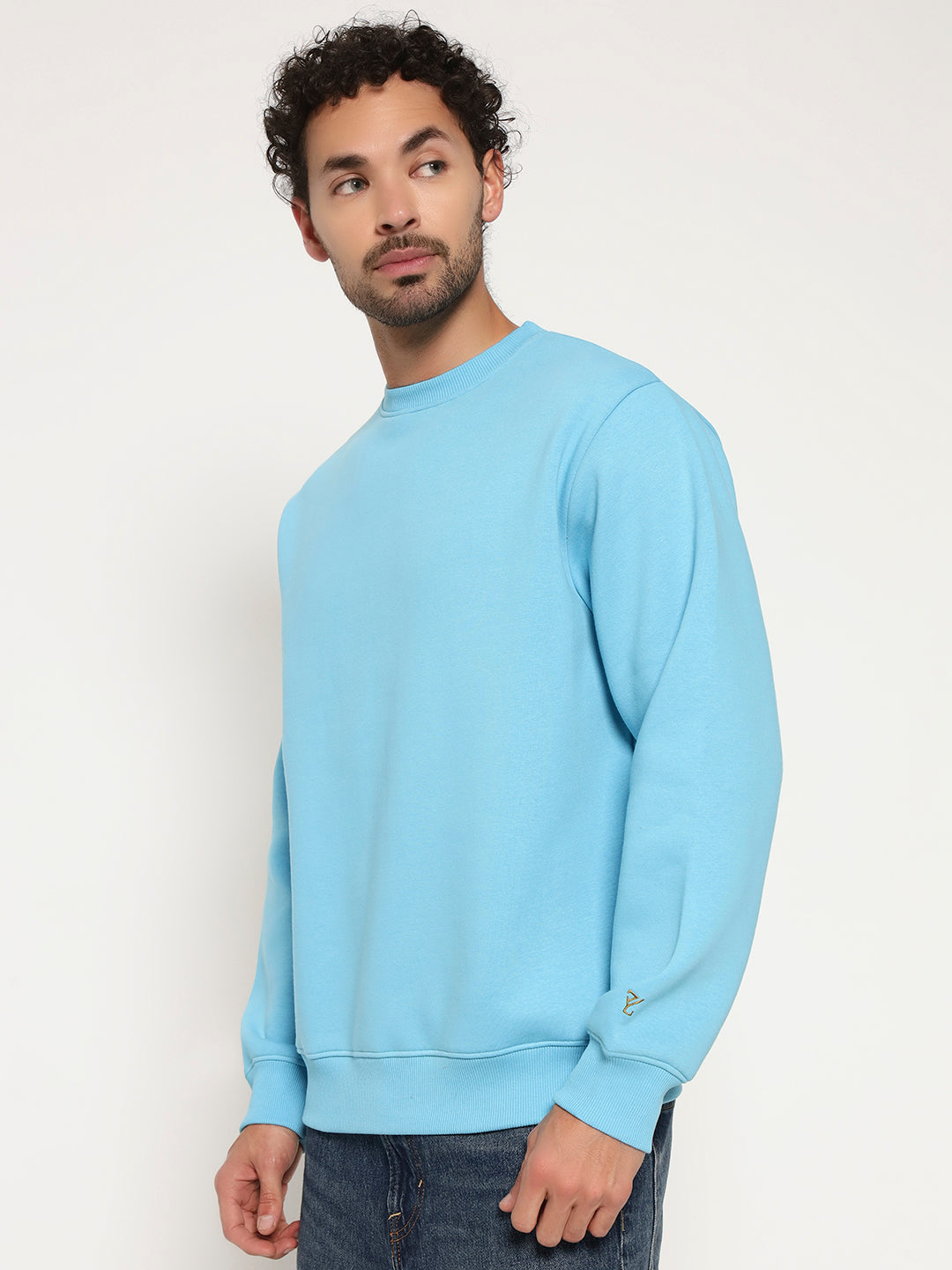 Solid Crew Neck Sweatshirt for Men