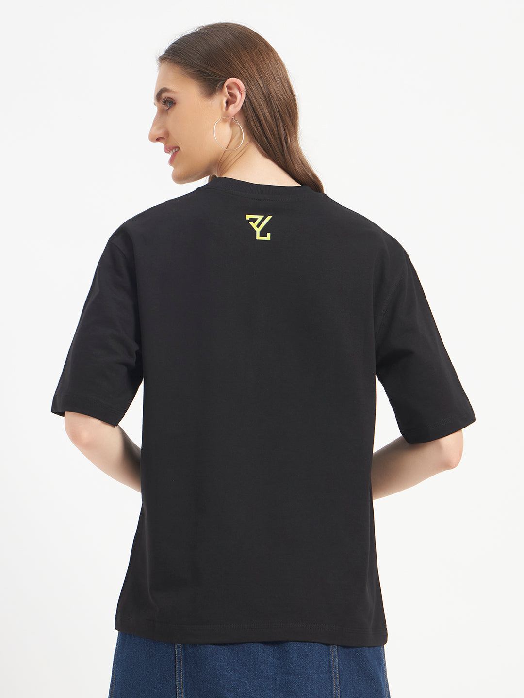 Oversized Essential T-Shirt For Women Washed Black