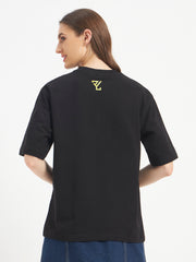 Oversized Essential T-Shirt For Women Washed Black