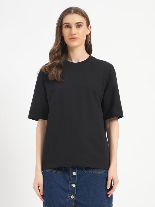 Oversized Essential T-Shirt For Women Washed Black