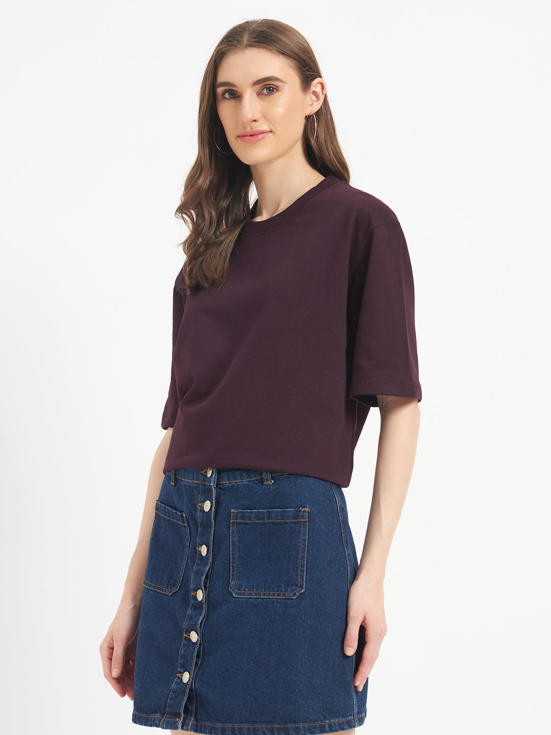 Oversized Essential T-Shirt For Women Dusty Purple