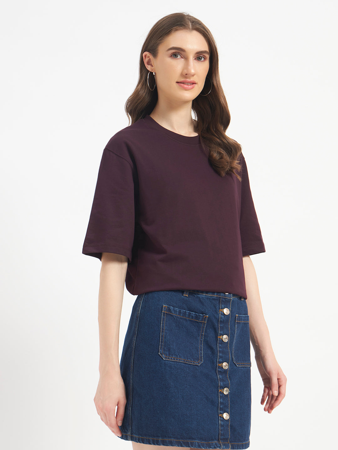 Oversized Essential T-Shirt For Women Dusty Purple