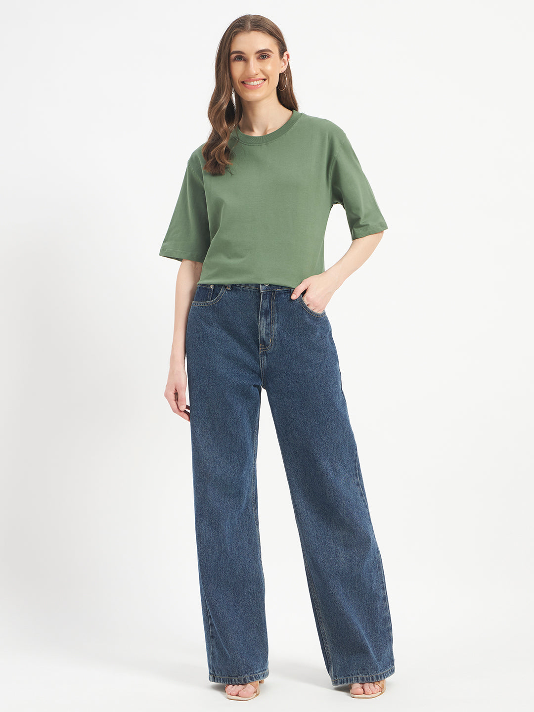 Oversized Essential T-Shirt For Women Sage Green