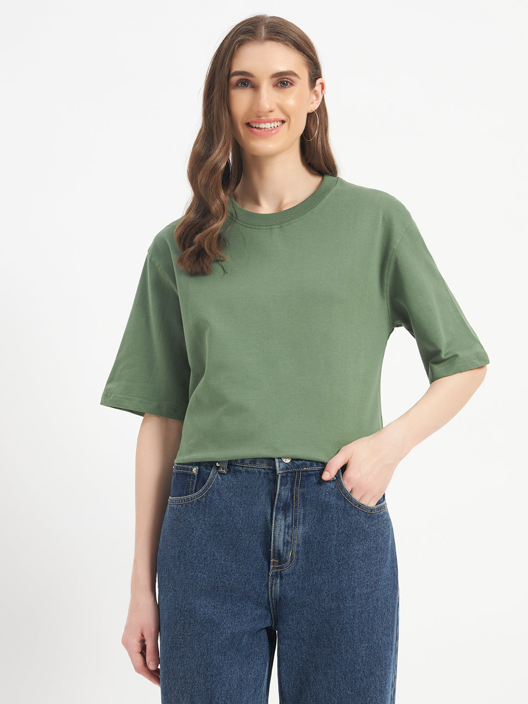 Oversized Essential T-Shirt For Women Sage Green