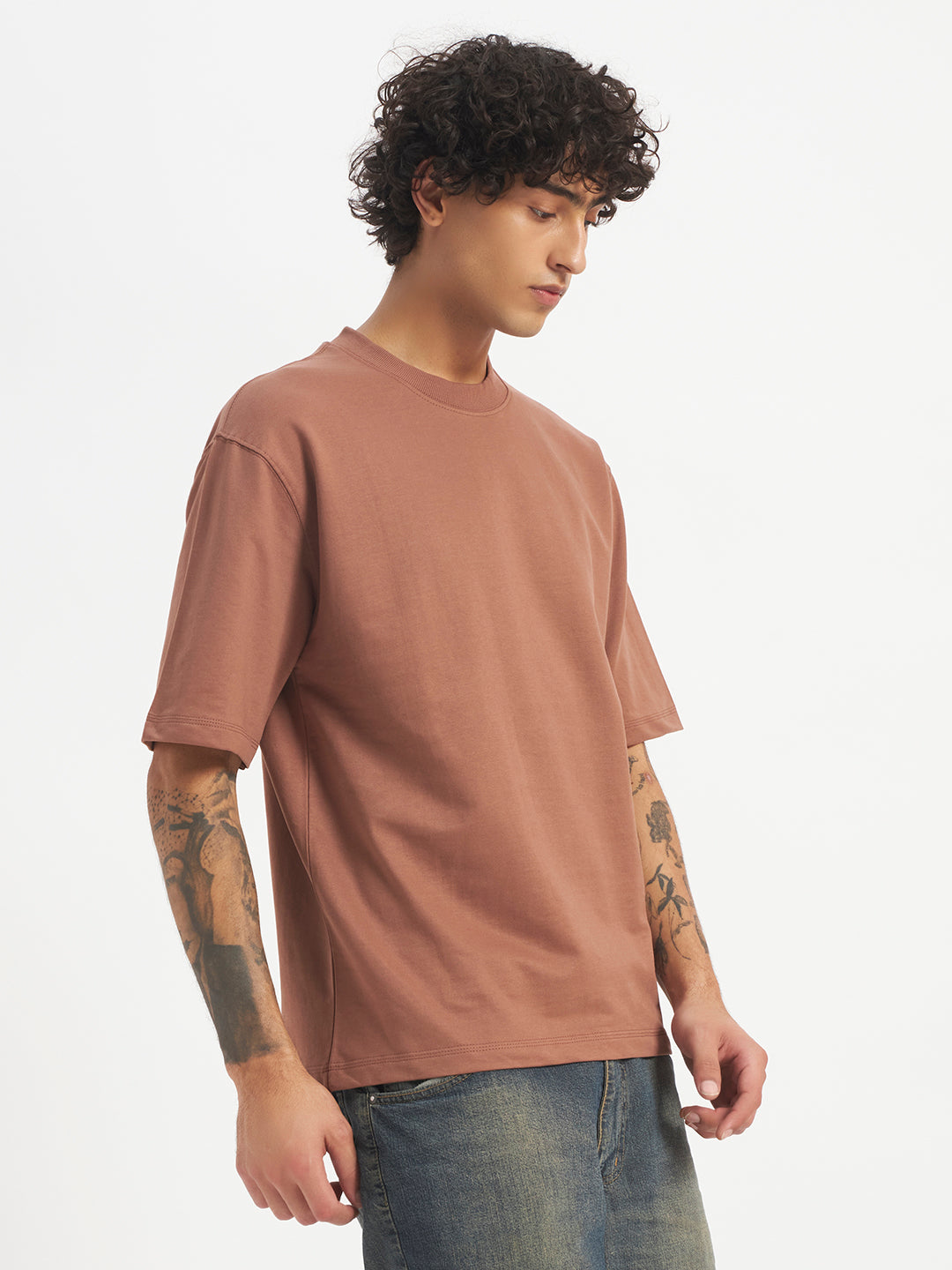 Oversized Essential T-Shirt For Men Rose Taupe