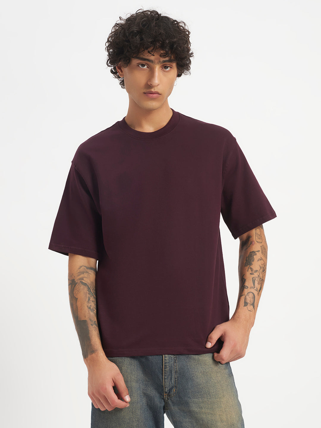 Oversized Essential T-Shirt For Men Dusty  Purple