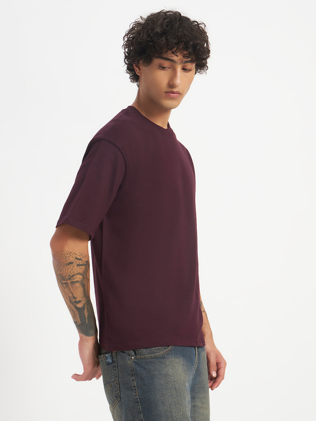 Oversized Essential T-Shirt For Men Dusty  Purple