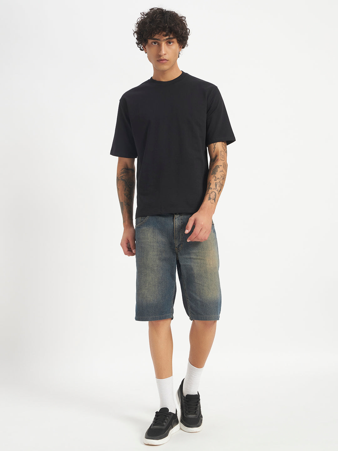 Oversized Essential T-Shirt For Men Washed Black
