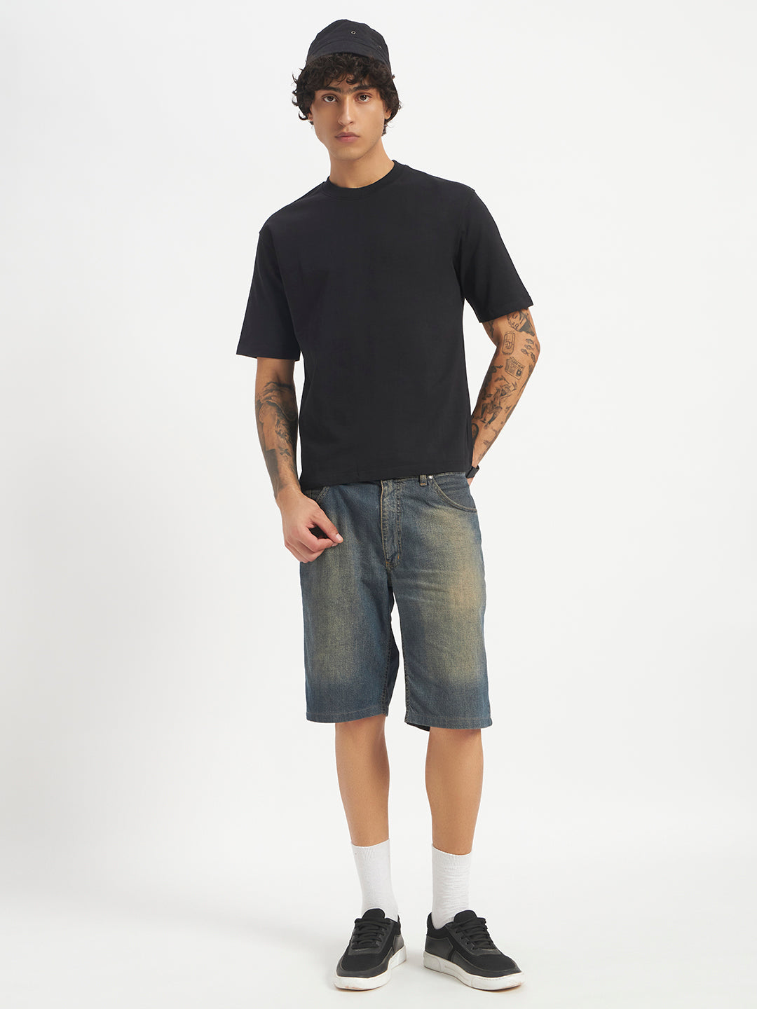 Oversized Essential T-Shirt For Men Washed Black