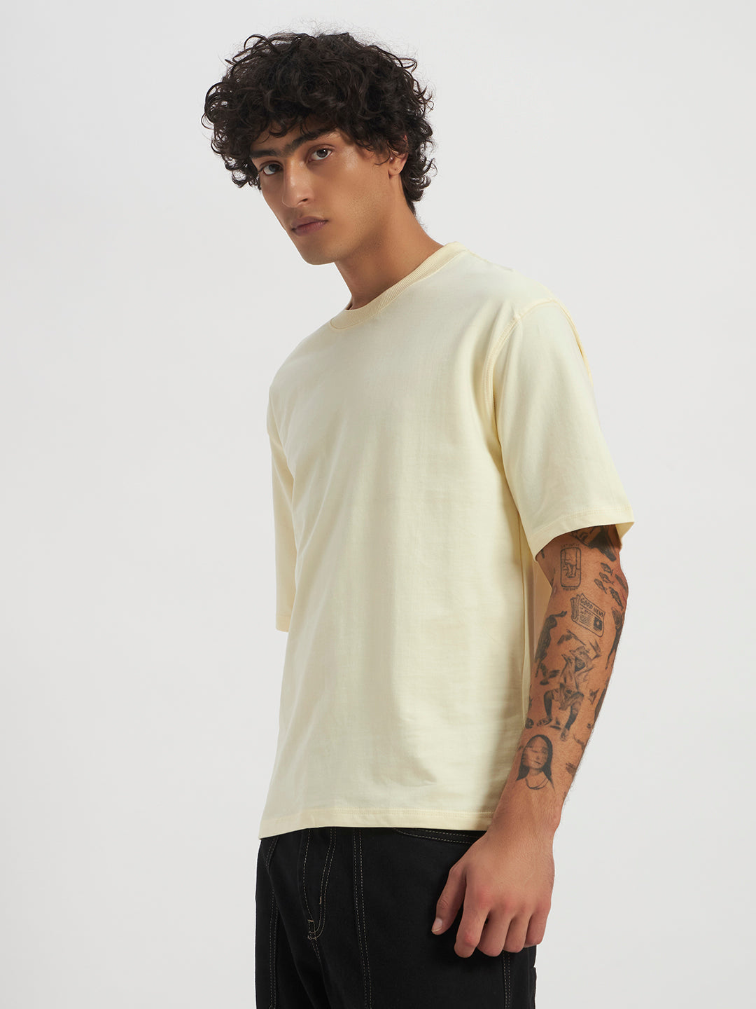 Oversized Essential T-Shirt For Men Ecru