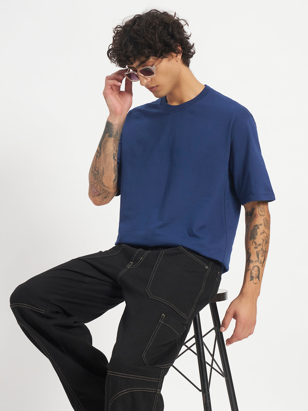 Oversized Essential T-Shirt For Men Cobalt Blue