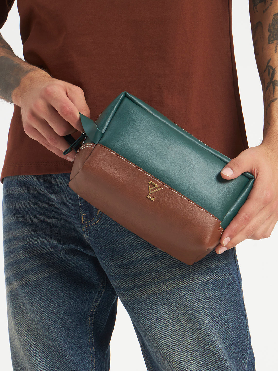 Zybe Signature Leather Pouch Green