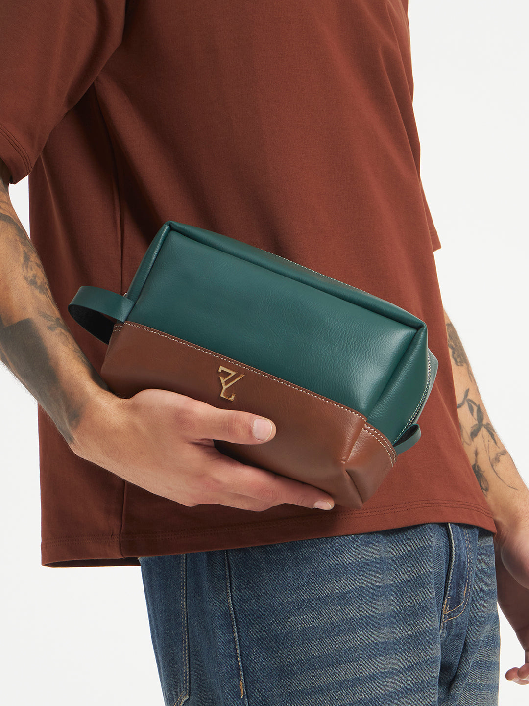 Zybe Signature Leather Pouch Green