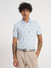 Sky Bloom Print Polo