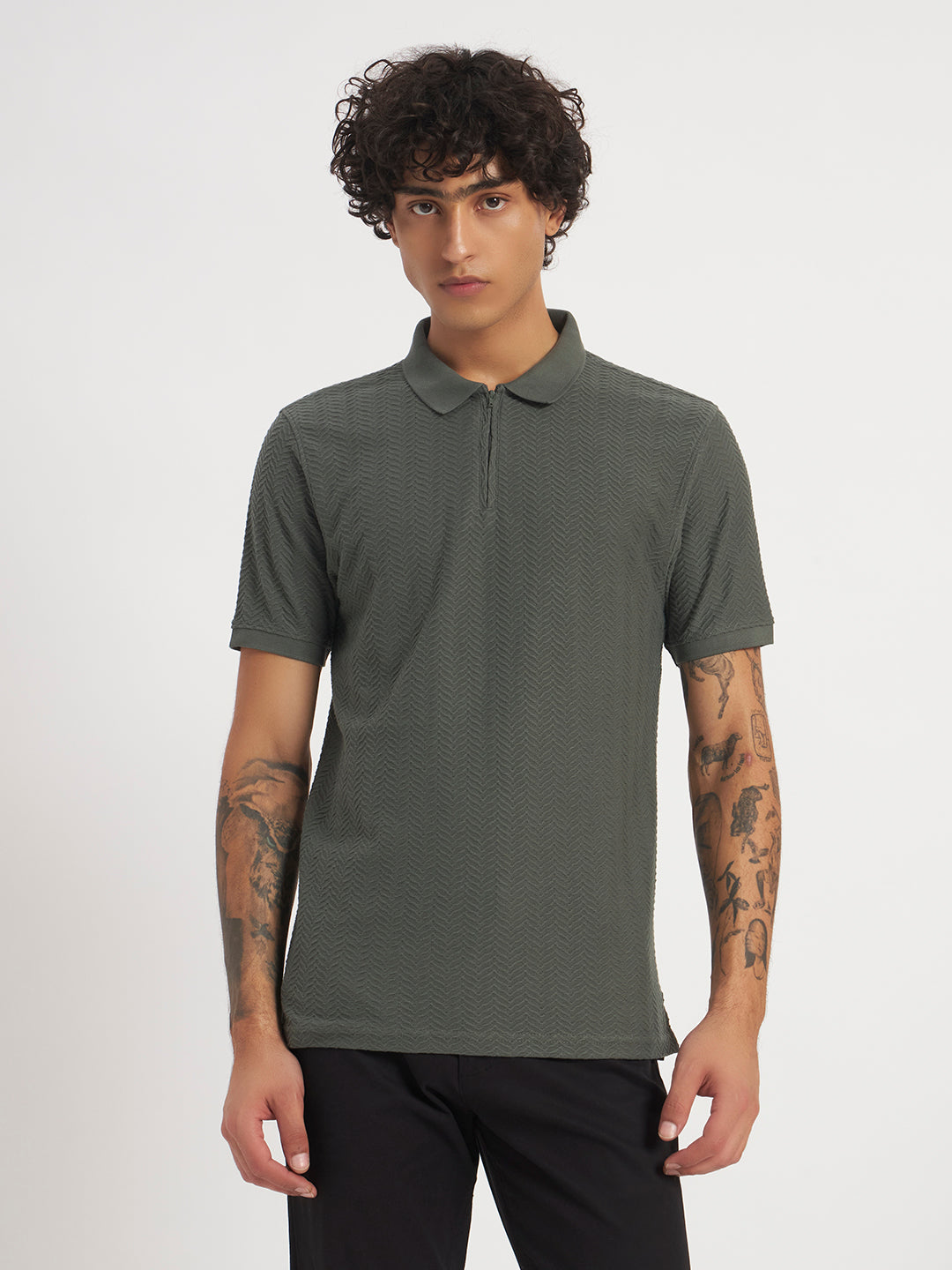 Zybe Sandstone Zip Polo