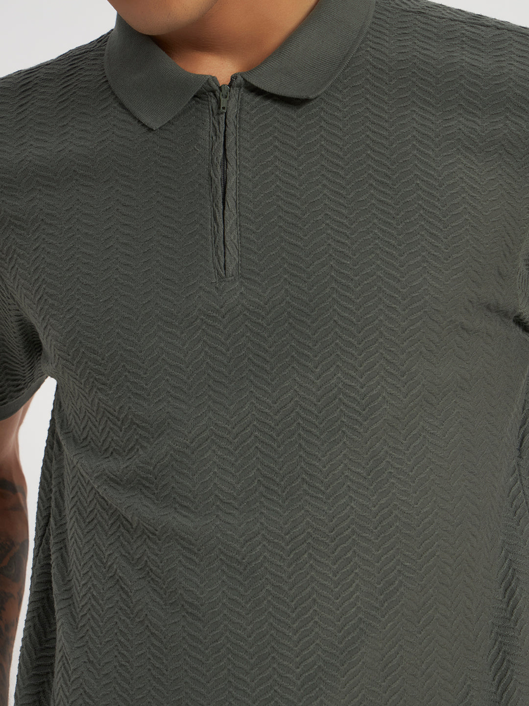 Zybe Sandstone Zip Polo