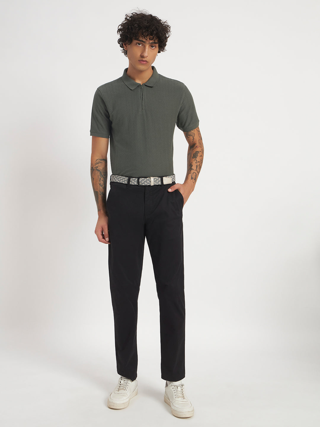 Zybe Sandstone Zip Polo