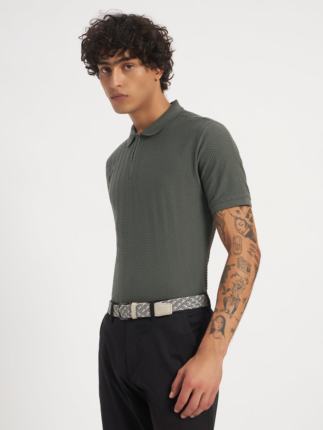 Zybe Sandstone Zip Polo