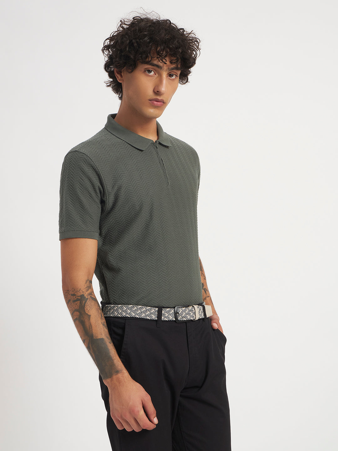 Zybe Sandstone Zip Polo