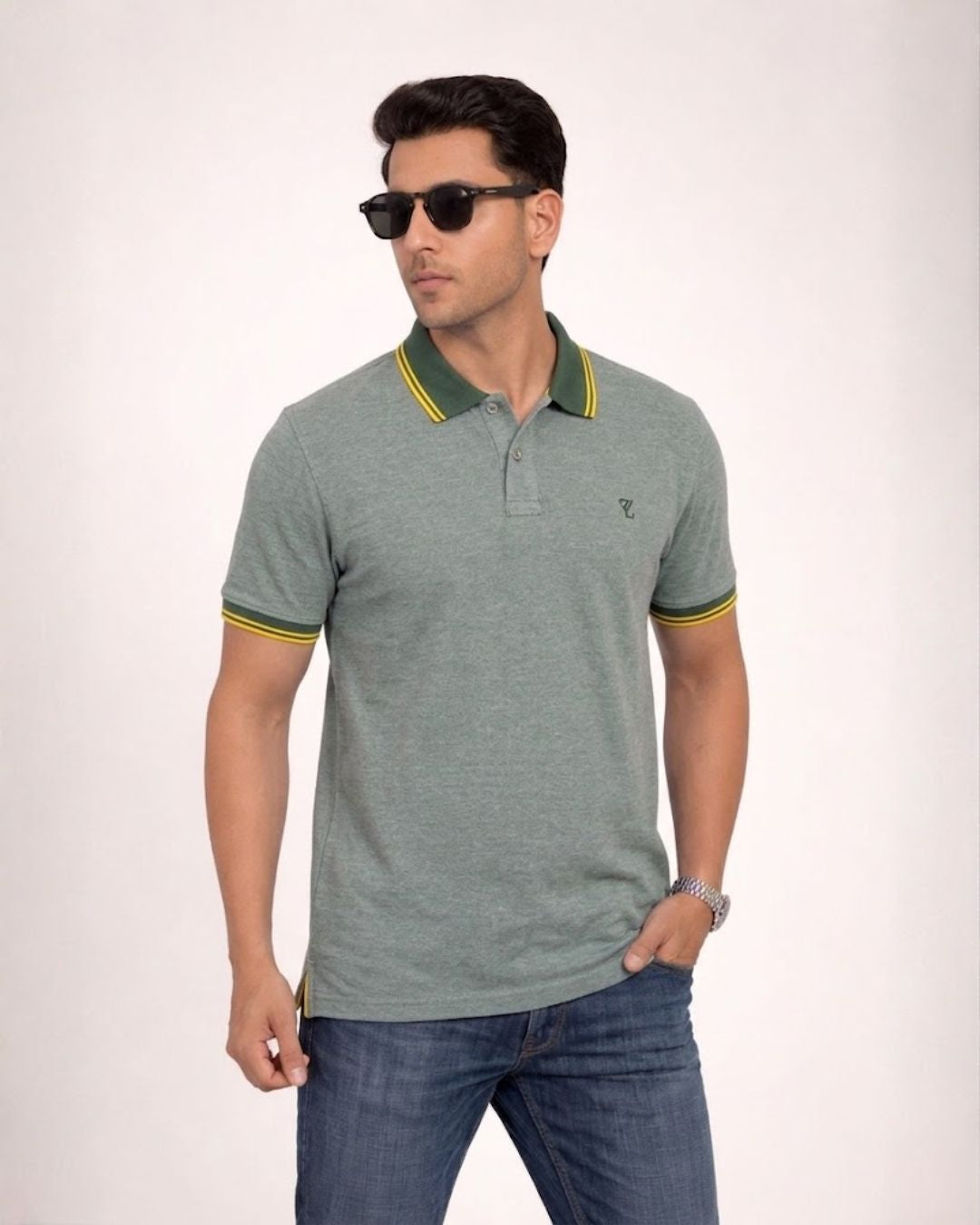 Zybe Green Crest Polo