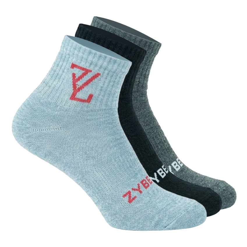 Zybe Ecosoft Athletic Socks Pack of 3 Pairs
